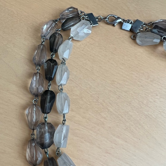 Beaded, gray necklace. - Picture 2 of 2